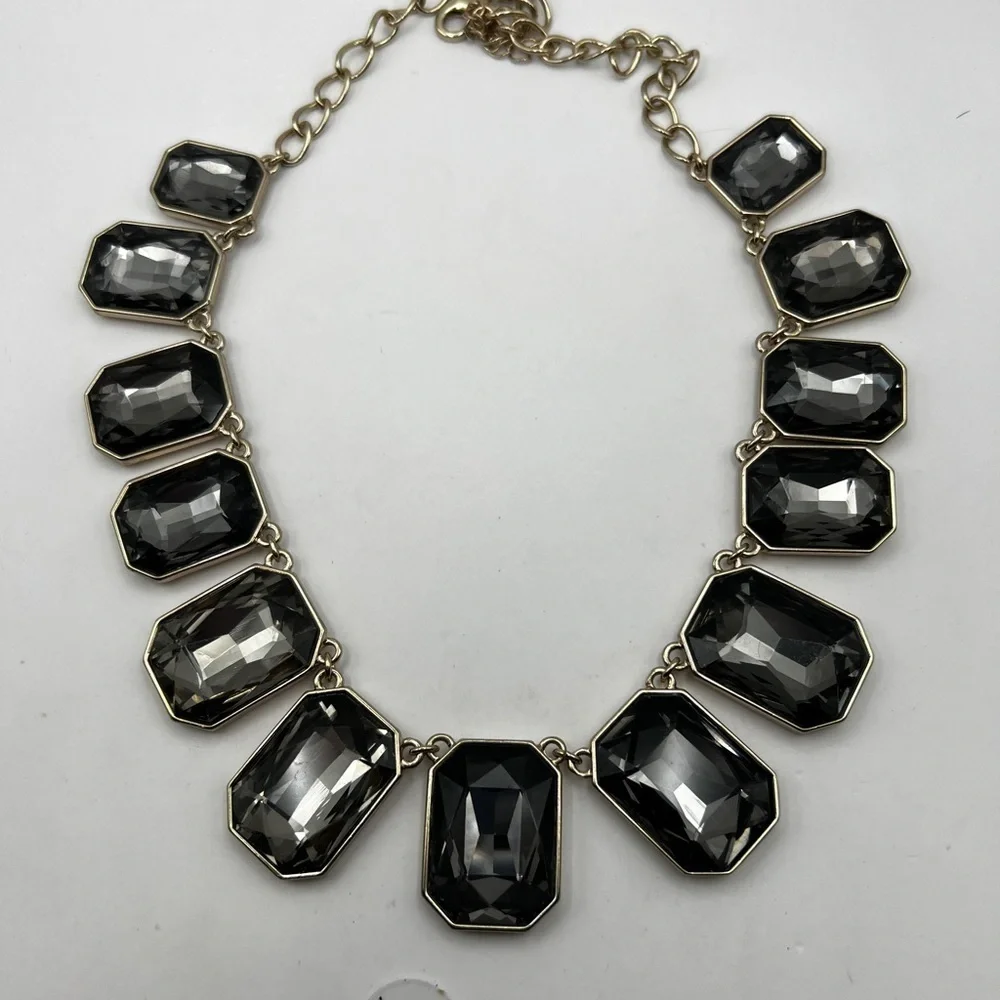 Rhinestones and gold tone necklace
